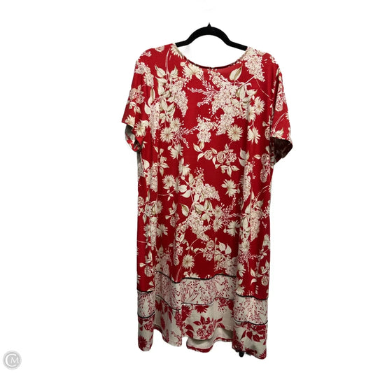 Dress Casual Short By J. Jill In Cream & Red, Size: Xl