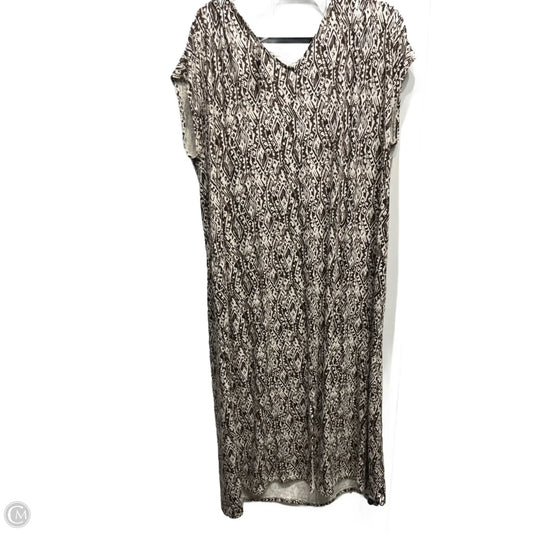 Dress Casual Midi By J. Jill In Brown & Cream, Size: Xl