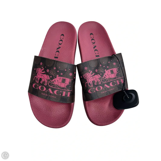 Sandals Designer By Coach In Pink, Size: 6