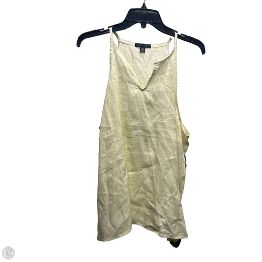 Top Sleeveless By Saks Fifth Avenue In White & Yellow, Size: Xl