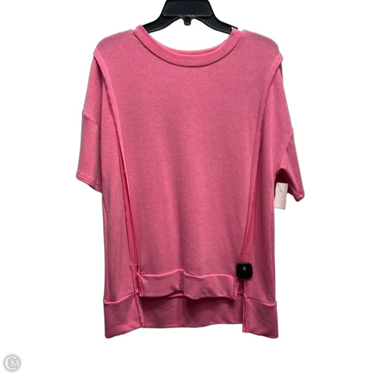 Top Short Sleeve By Haptics In Pink, Size: L