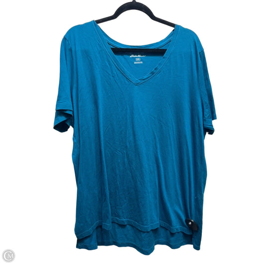 Top Short Sleeve Basic By Eddie Bauer In Teal, Size: Xxl