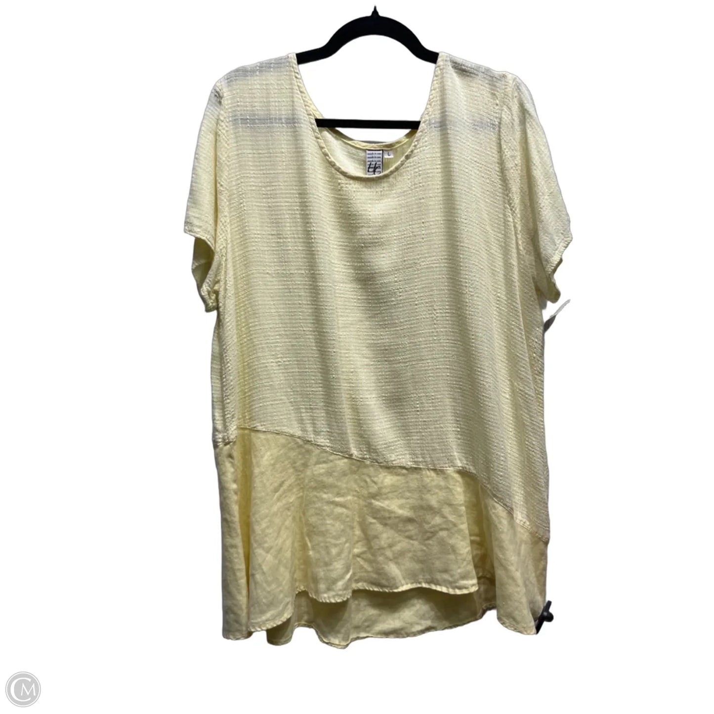 Top Short Sleeve By made ion usa HC In Yellow, Size: L