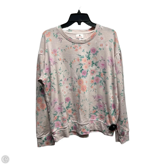 Sweatshirt Crewneck By Sundry In Pink & Purple, Size: L
