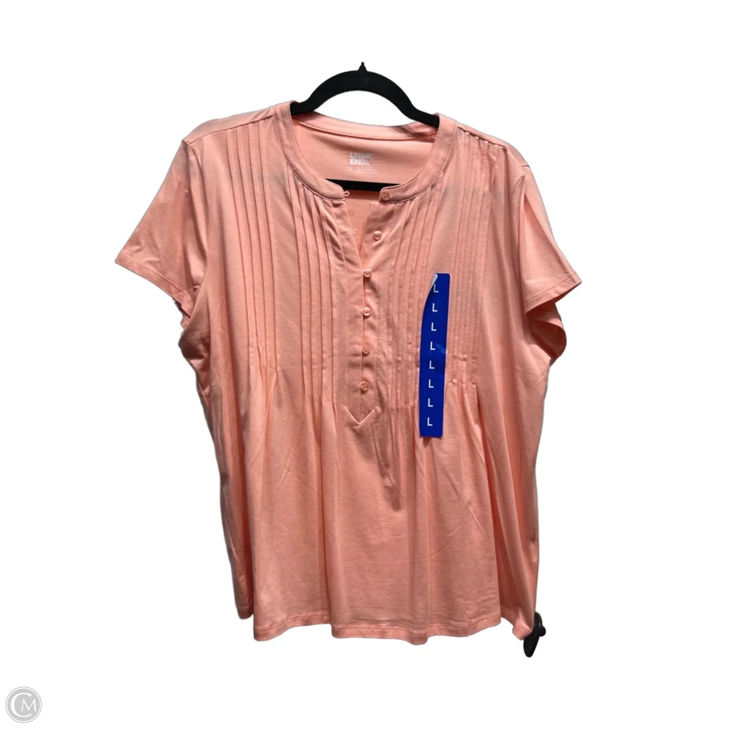 Top Short Sleeve By Lands End In Orange, Size: L