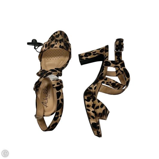 Sandals Heels Block By Abella In Animal Print, Size: 9