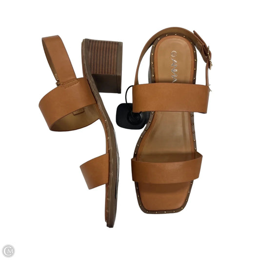 Sandals Heels Block By Anna In Brown, Size: 8.5