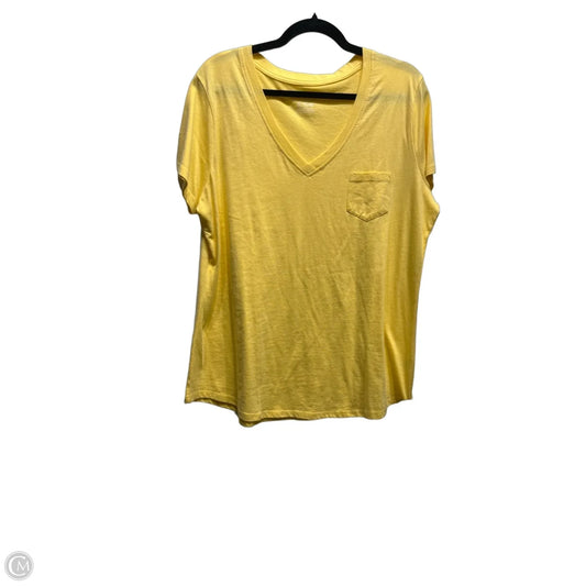 Top Short Sleeve Basic By Natural Reflections In Yellow, Size: Xl