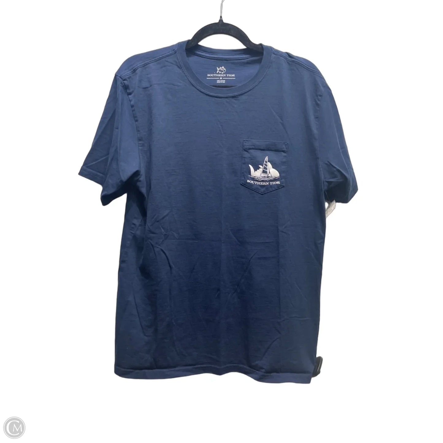 Top Short Sleeve Basic By Southern Tide In Blue & Orange, Size: M