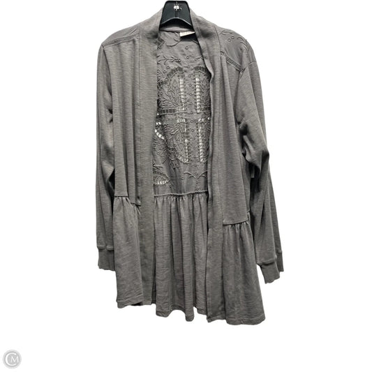 Cardigan By Logo In Grey, Size: 1x