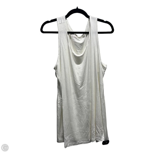 Top Sleeveless By Logo In White, Size: 1x