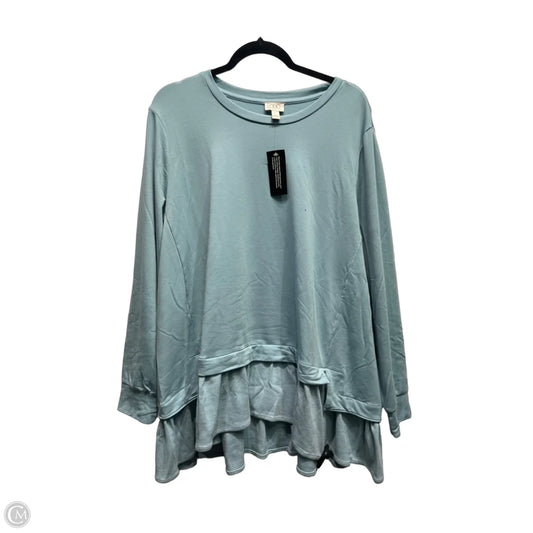 Top Long Sleeve By Logo In Blue, Size: 1x