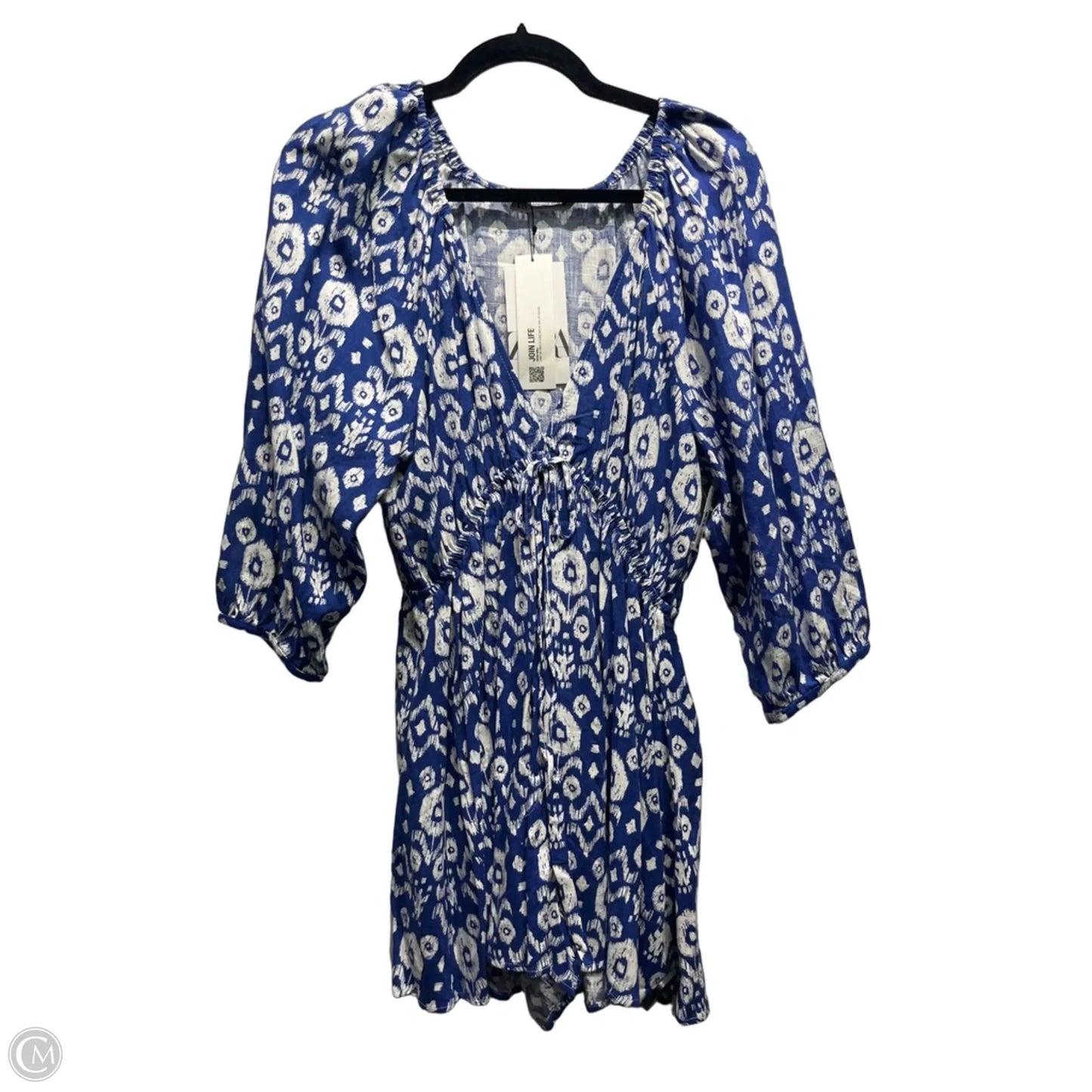 Romper By Zara In Blue & White, Size: M