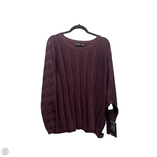 Top Long Sleeve By Cyrus In Maroon, Size: 3x