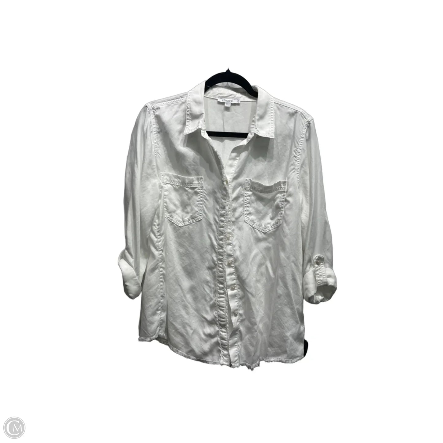 Top Long Sleeve By Chicos In White, Size: 12