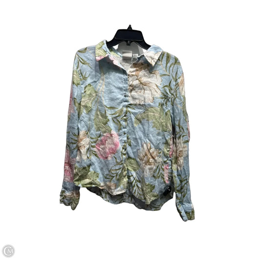 Top Long Sleeve By Joie In Blue & Pink, Size: Xl