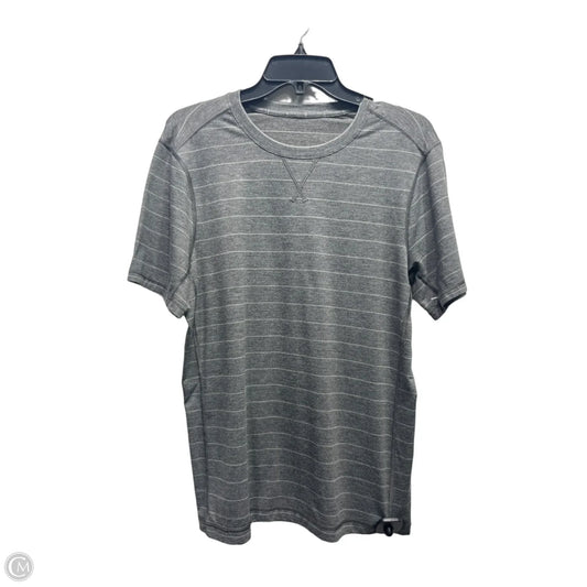 Athletic Top Short Sleeve By Lululemon In Grey, Size: L