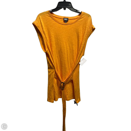 Top Short Sleeve By Inc In Yellow, Size: Xl
