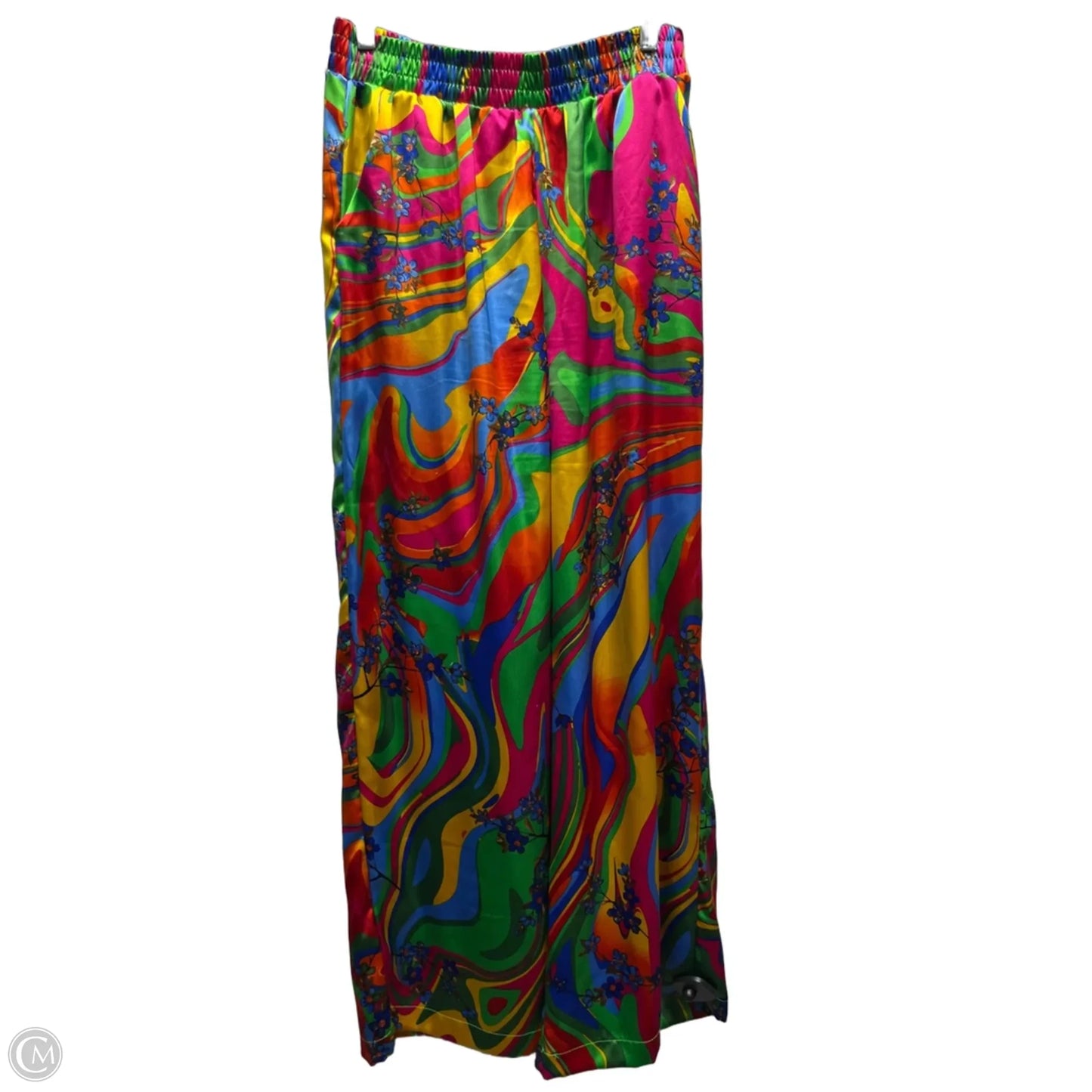 Pants Wide Leg By JULIA BY LOVE J -   In Green & Yellow, Size: L