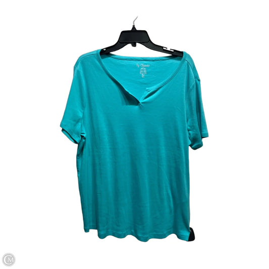 Top Short Sleeve Basic By Chicos In Teal, Size: L