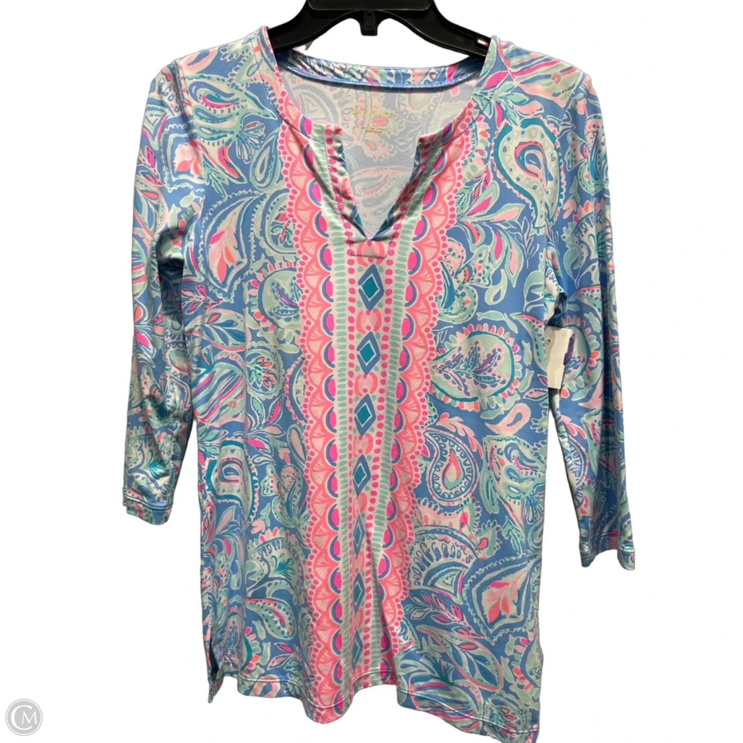 Top Long Sleeve Designer By Lilly Pulitzer In Blue & Pink, Size: Xs