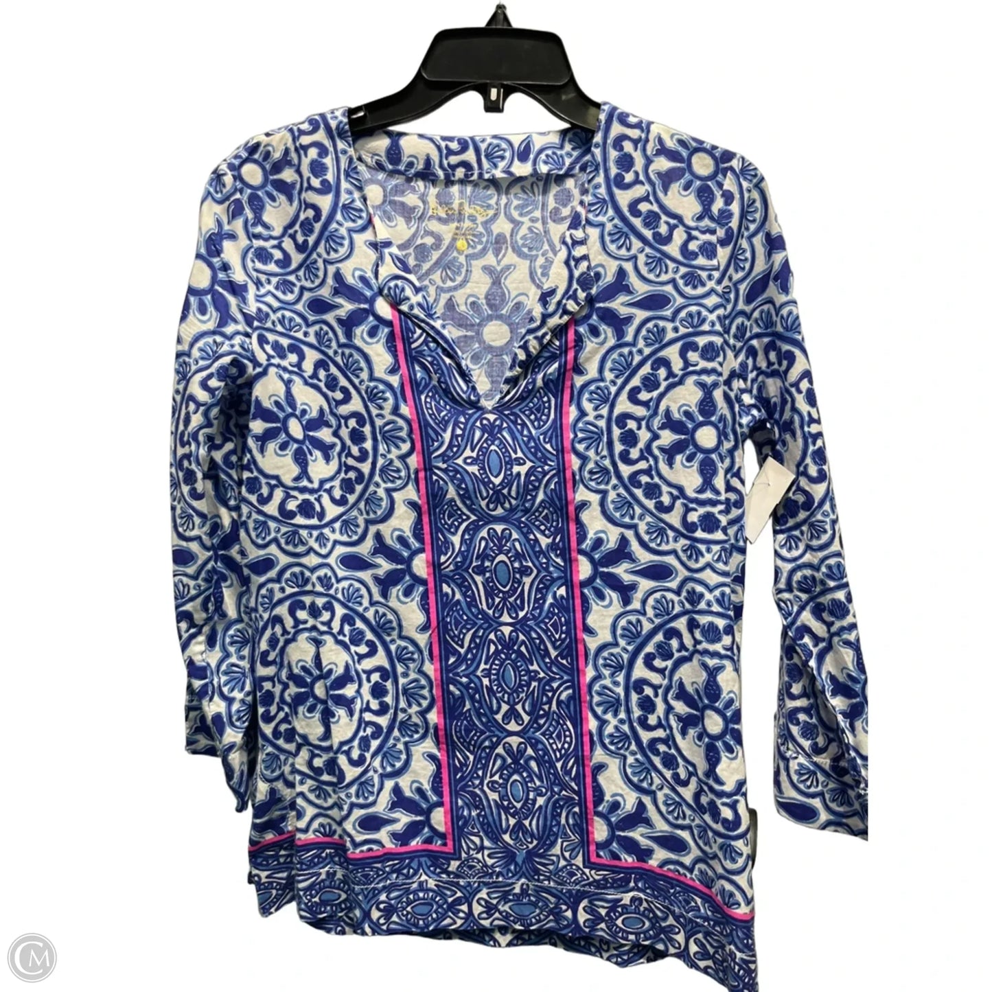 Top Long Sleeve Designer By Lilly Pulitzer In Blue, Size: S