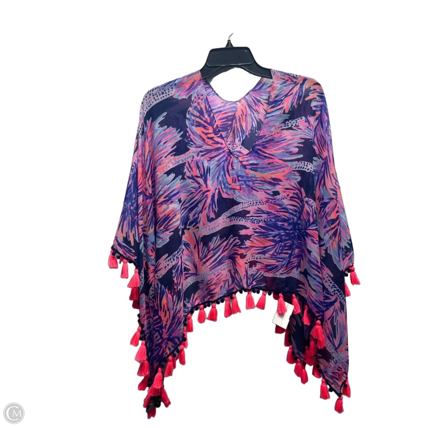 Poncho Designer By Lilly Pulitzer In Blue & Pink, Size: Osfm