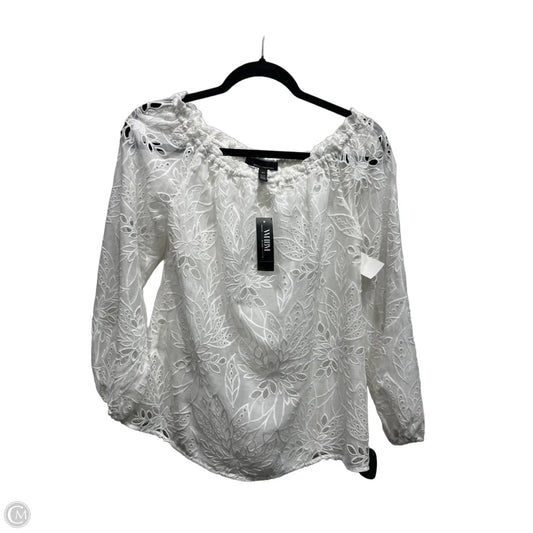Top Long Sleeve By White House Black Market In White, Size: Xs