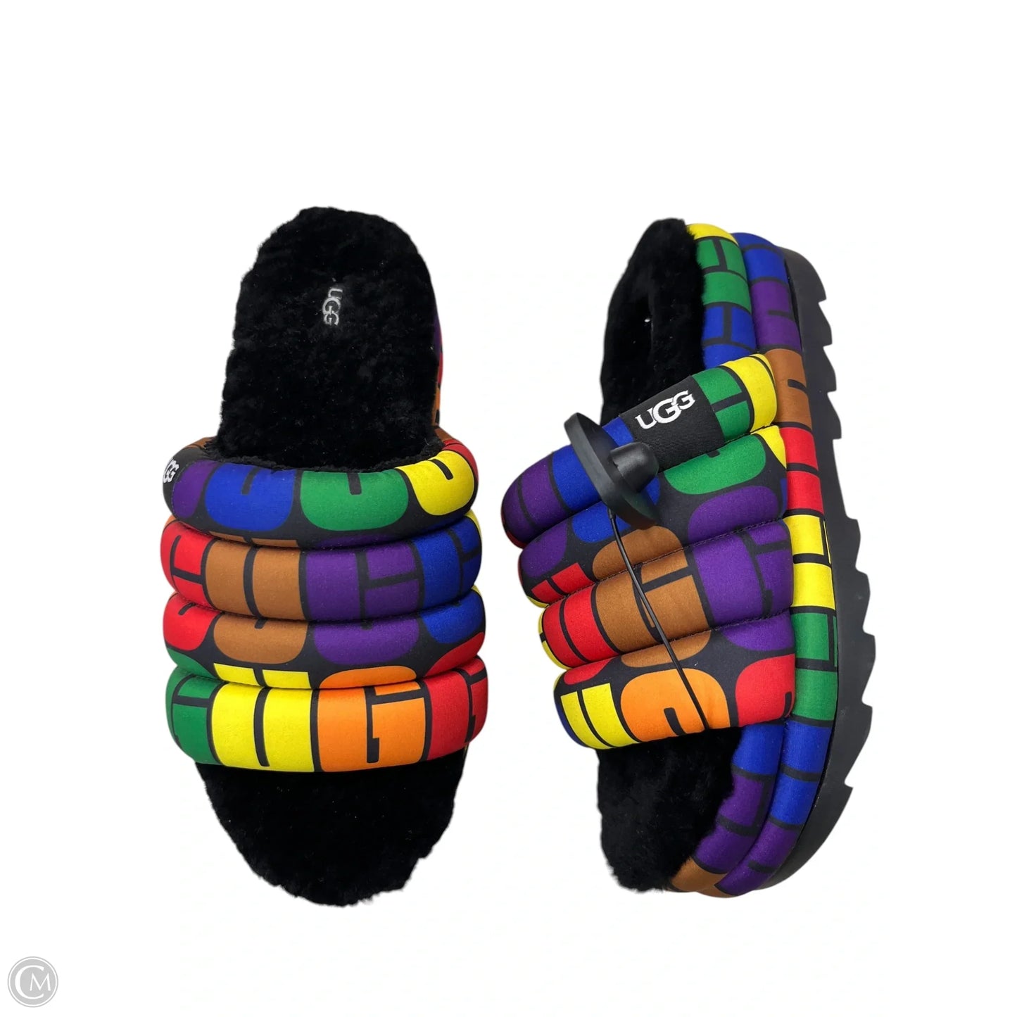 Sandals Designer By Ugg In Red & Yellow, Size: 11