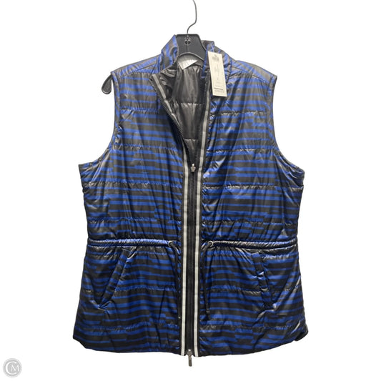 Vest Puffer & Quilted By Chicos In Blue & Brown, Size: 12