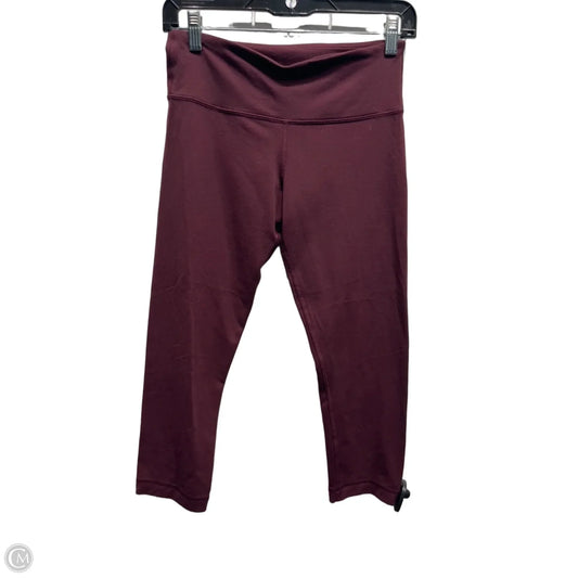 Athletic Leggings Capris By Lululemon In Maroon, Size: 6