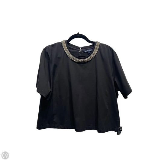 Top Short Sleeve By Veronica Beard In Black & Silver, Size: L