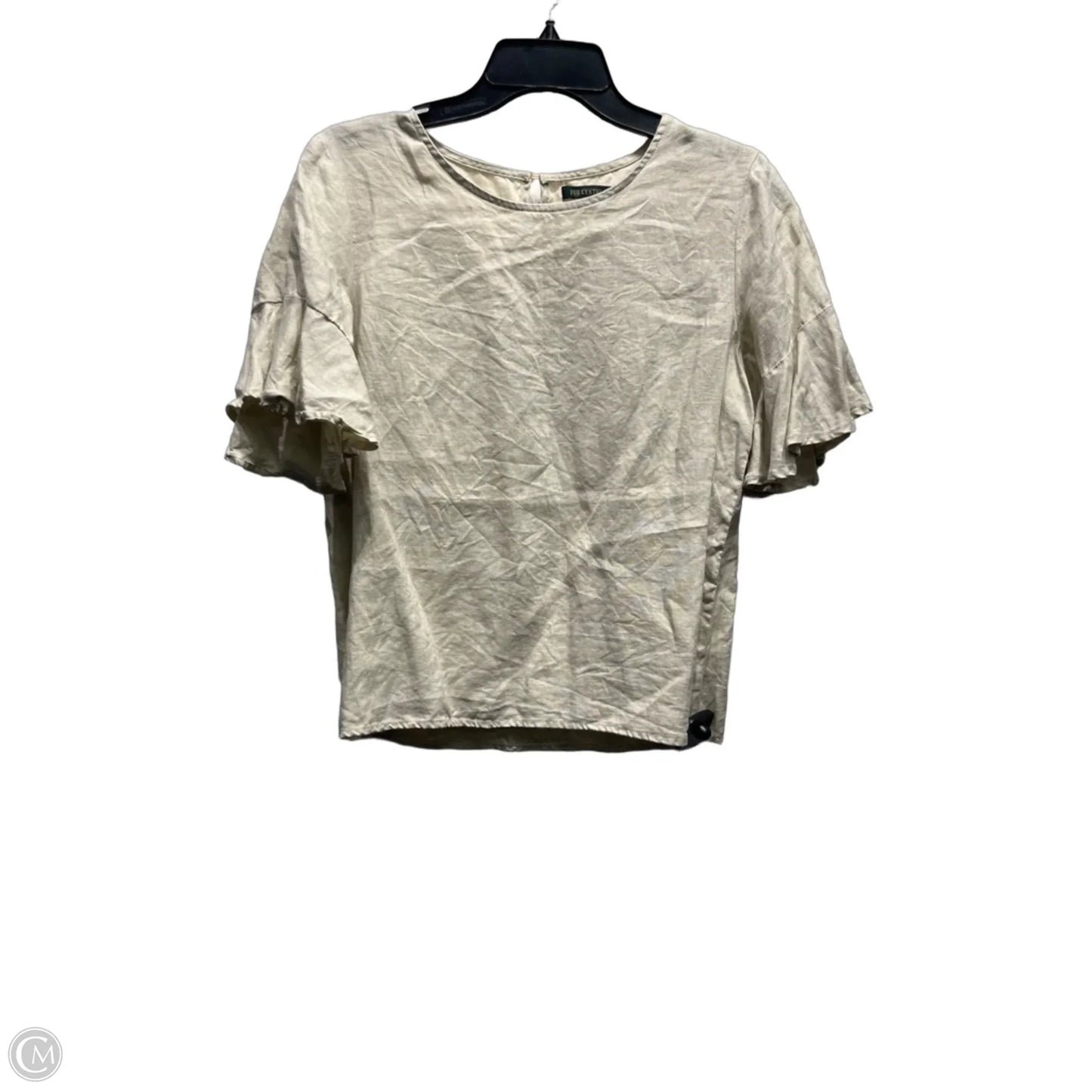 Top Short Sleeve By For Cynthia In Tan, Size: S