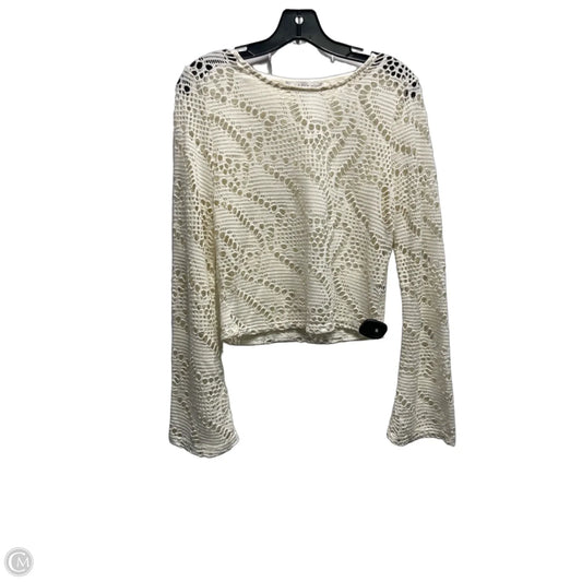 Top Long Sleeve By Madden Girl In Cream, Size: L