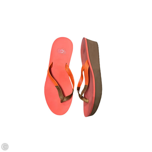 Sandals Designer By Ugg In Orange, Size: 9