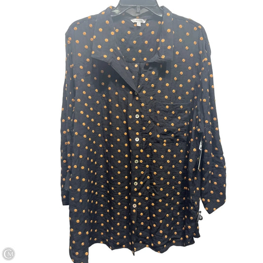 Top Long Sleeve By John Mark In Black & Gold, Size: 2x