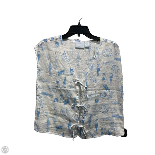 Top Short Sleeve By Cynthia Rowley In Blue & White, Size: M
