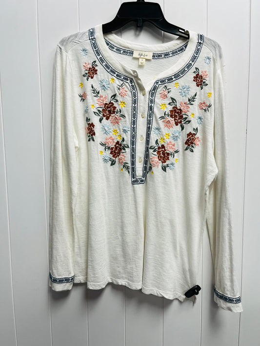 Blue White Top Long Sleeve Style And Company, Size Xl