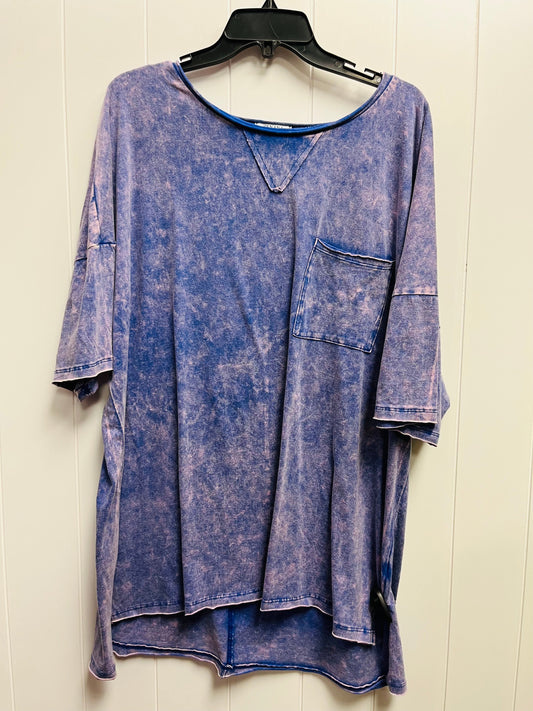 Blue Top Short Sleeve Zenana Outfitters, Size 2x