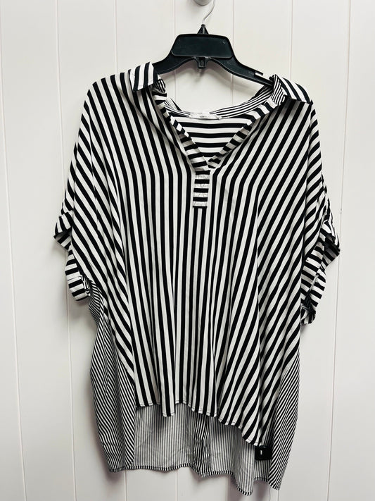 Black & White Top Short Sleeve Jane And Delancey, Size 2x