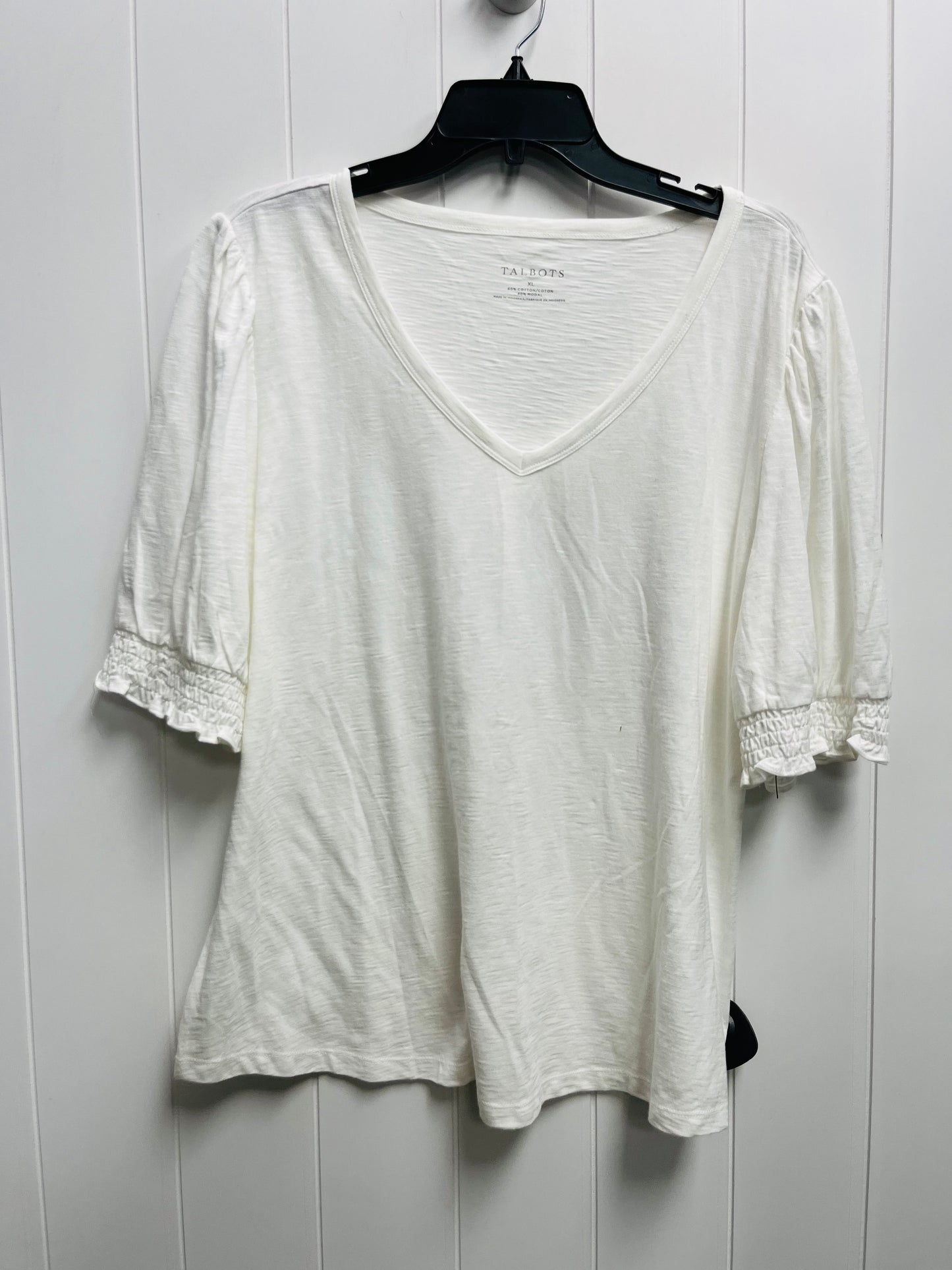 White Top Short Sleeve Talbots, Size Xl