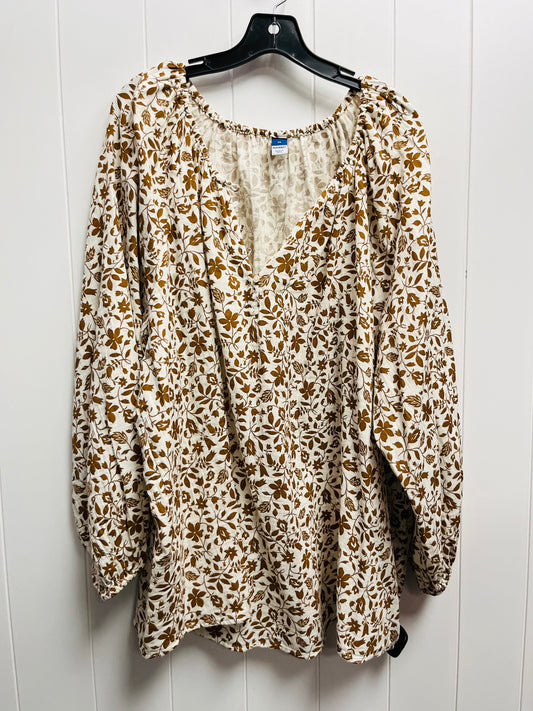 Brown Top Long Sleeve Old Navy, Size 3x