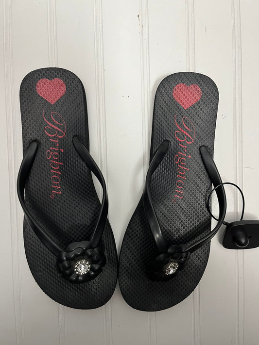 Sandals Flip Flops By Brighton In Black & Red, Size: 8