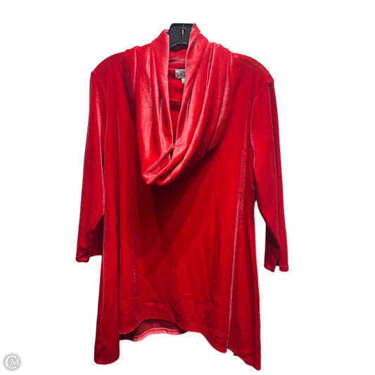 Top Long Sleeve By Kim Rogers In Red, Size: S