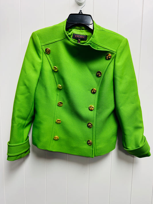 Blazer Designer By Escada In Green, Size: Xs