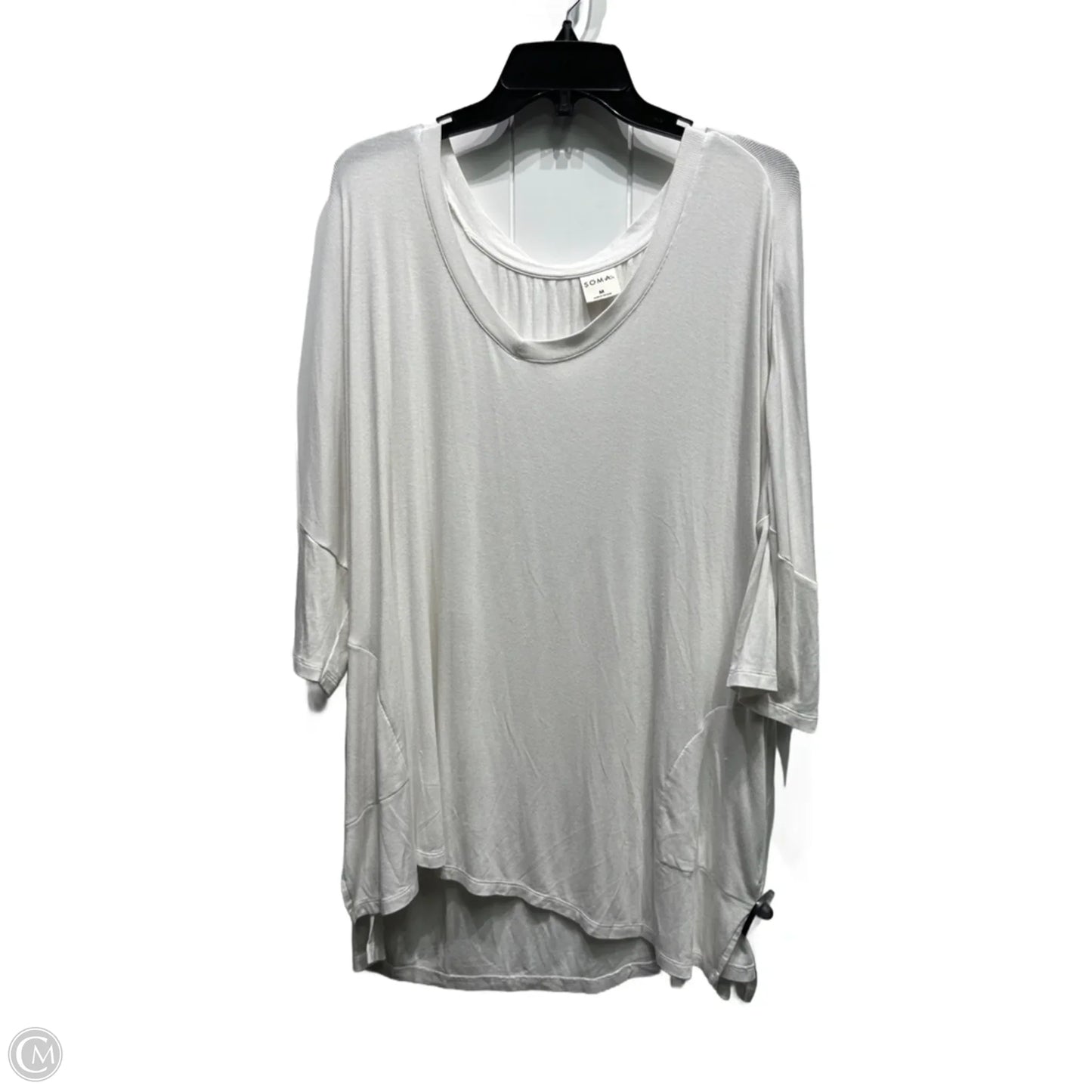 Top Long Sleeve Basic By Soma In White, Size: M