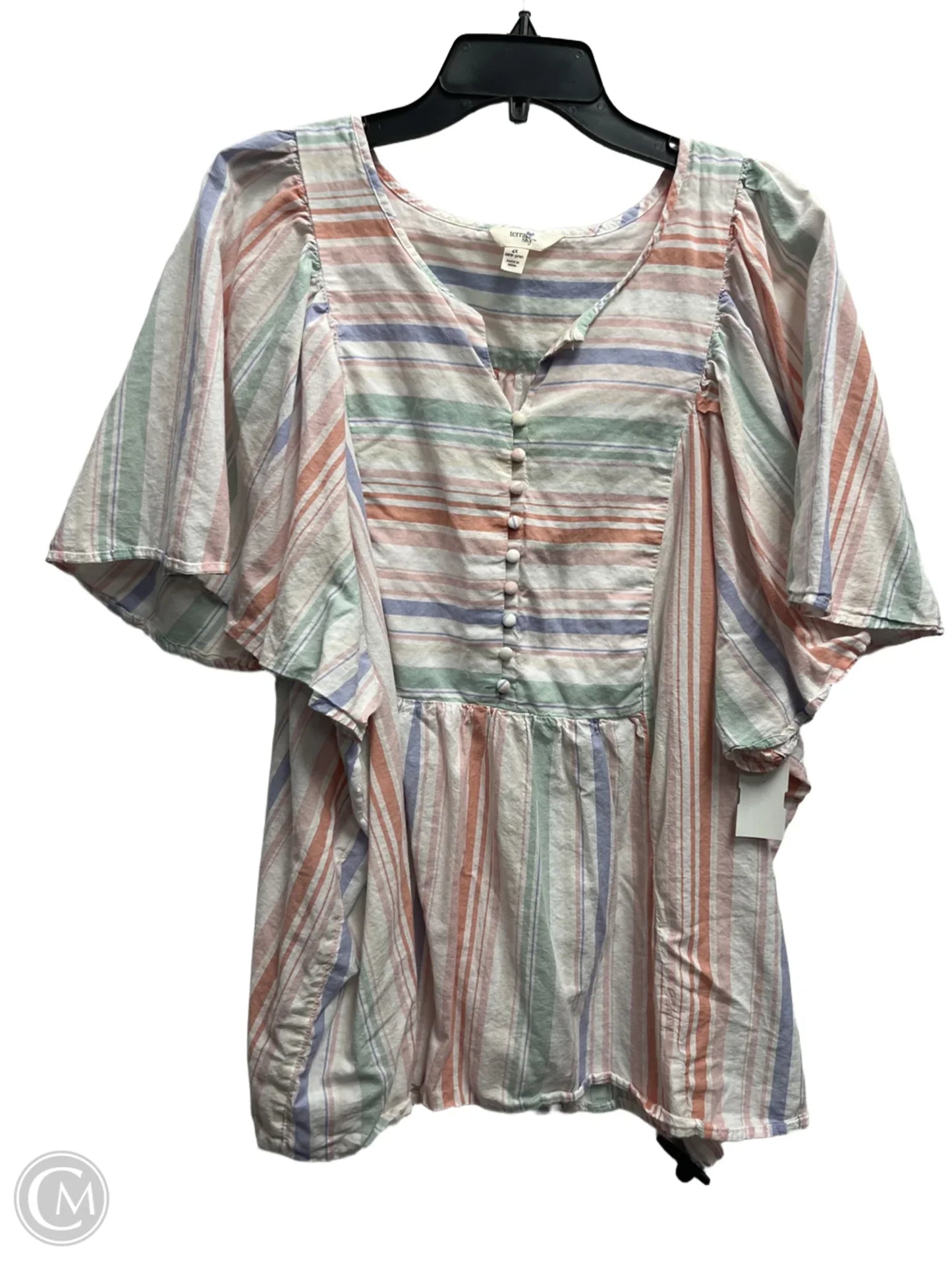 Top Short Sleeve By Terra & Sky In Pink, Size: 4x