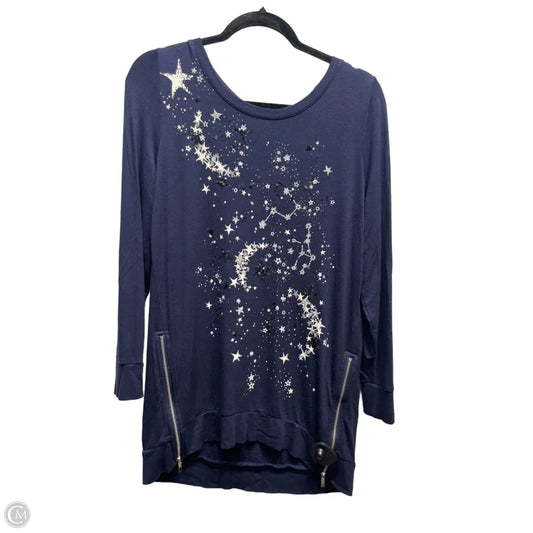 Top Long Sleeve By Chicos In Navy, Size: M