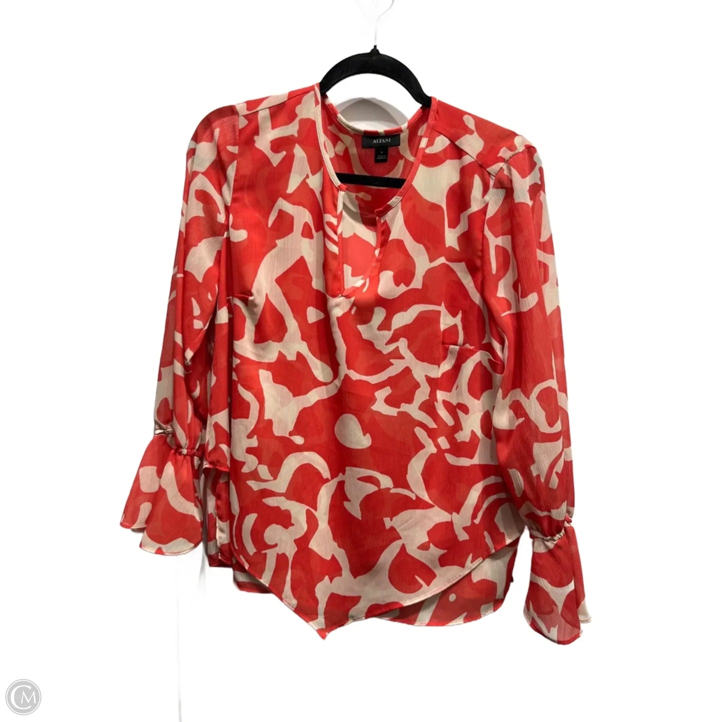 Top Long Sleeve By Alfani In Cream & Red, Size: M