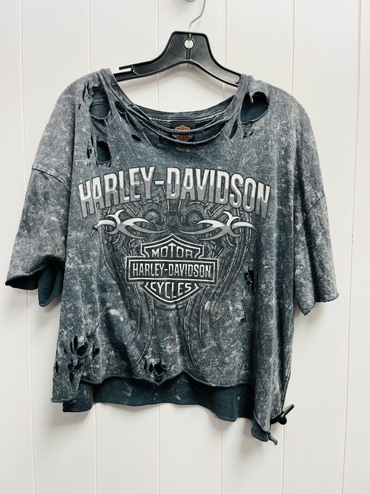 Grey Top Short Sleeve Harley Davidson, Size Xl
